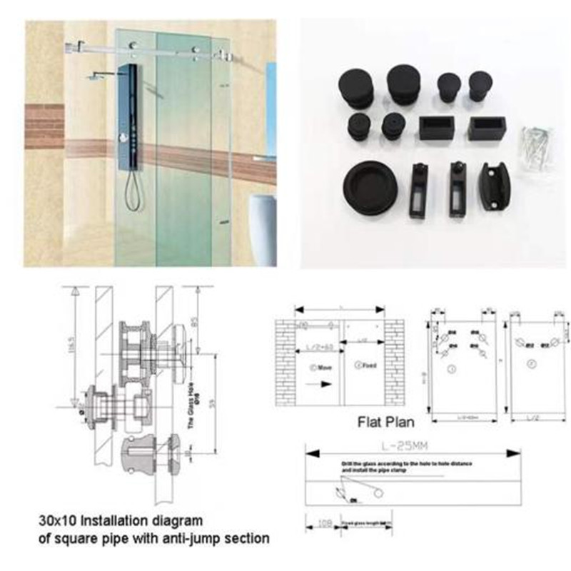 Stumdomos stiklinės dušo durelės dušo kambario ratai (2)