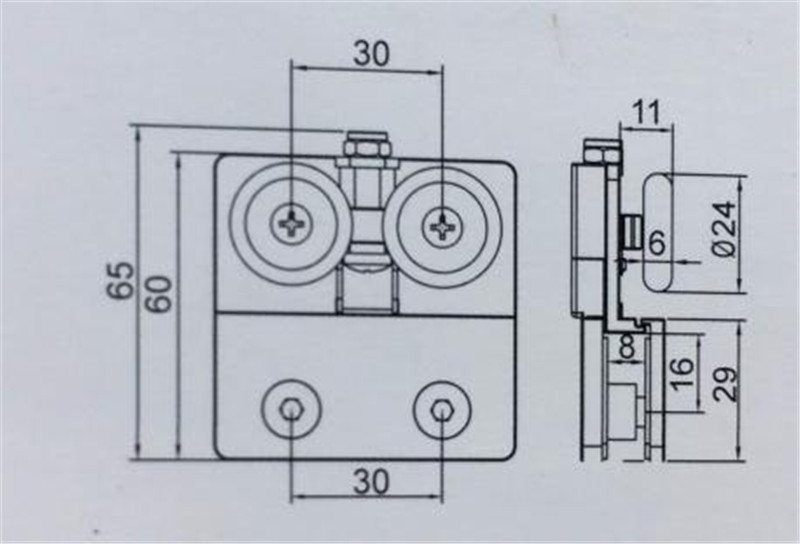 샤워 실 용 교수형 유리 도어 휠 샤워 실 하드웨어 (3)