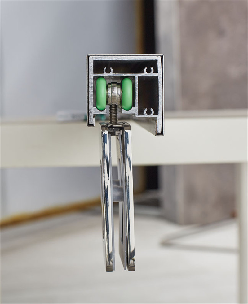 sistema de rodets corredisses per a porta de vidre de dutxa per al bany (3)
