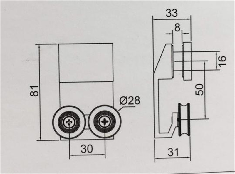 Rrotat e dyerve rrëshqitëse të dushit, aksesorët e dyerve prej xhami të dhomës së dushit (3)