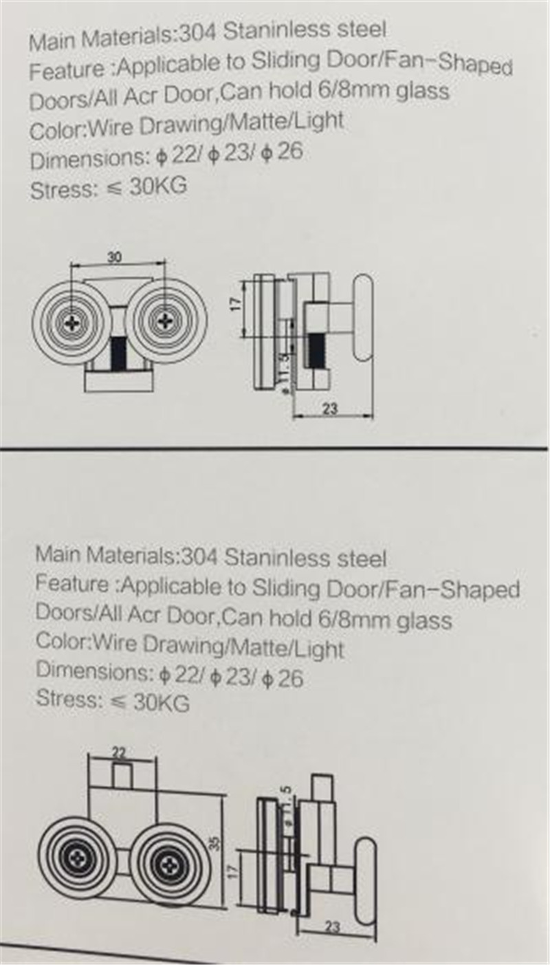точкови за клизна врата од прибора за стаклена врата (4)