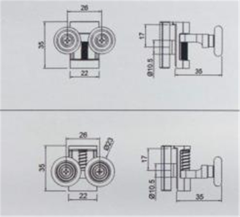 shower wheel sliding roller of interior sliding door hardware (4)